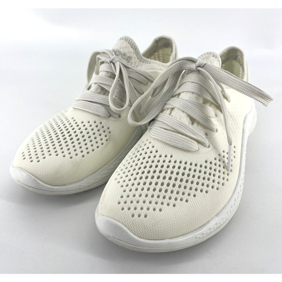 Crocs LiteRide Pacer Cream 205234 Casual Comfort Shoes Women Size 6 - Picture 1 of 13